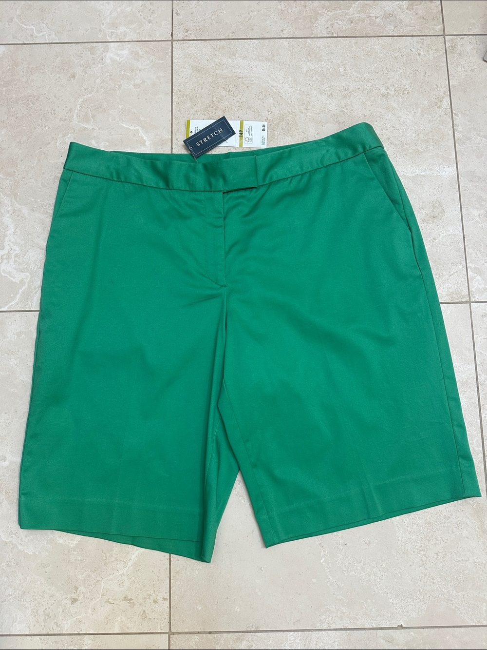 Jones New York Emerald Green Tailored Stretch Bermuda Shorts